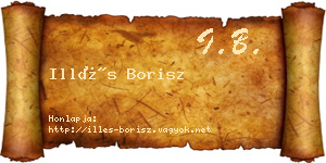 Illés Borisz névjegykártya